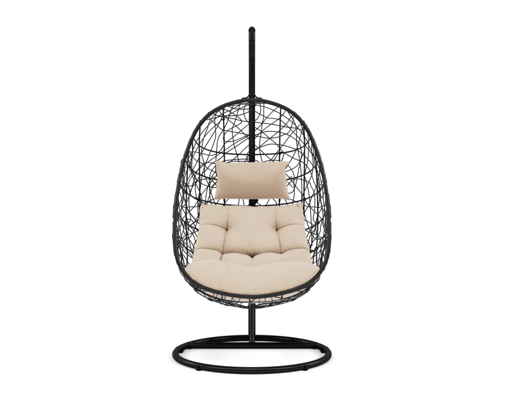 Fauteuil suspendu en polyrotin noir