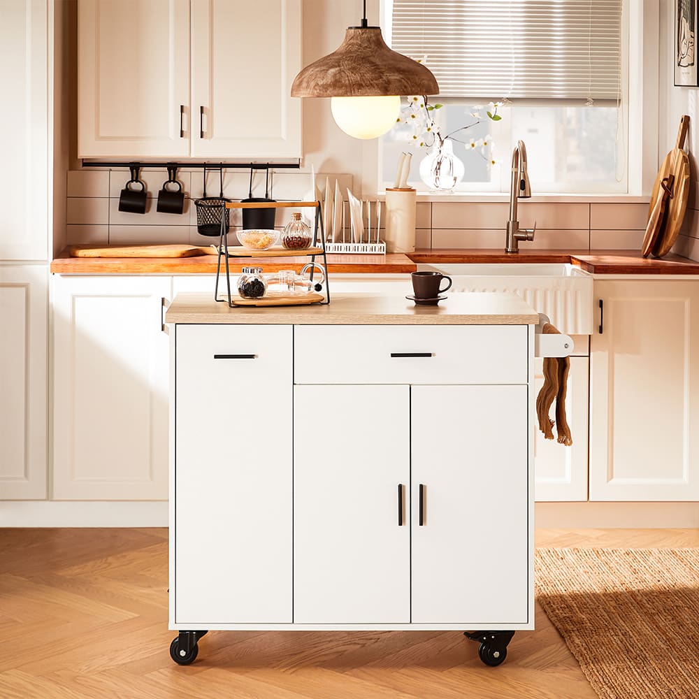 Design küchenwagen rollen küchentrolley aus Weiß - Maisons Du