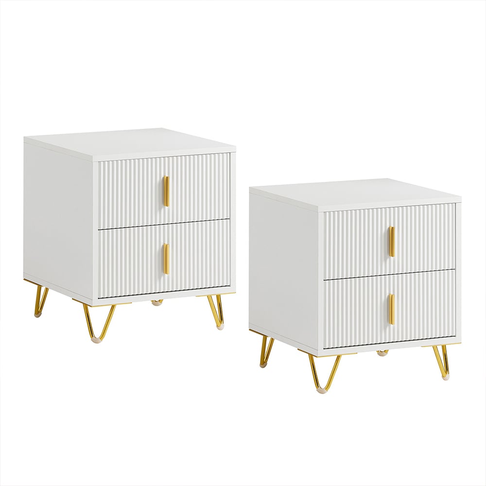 set 2 tables chevet - blanc