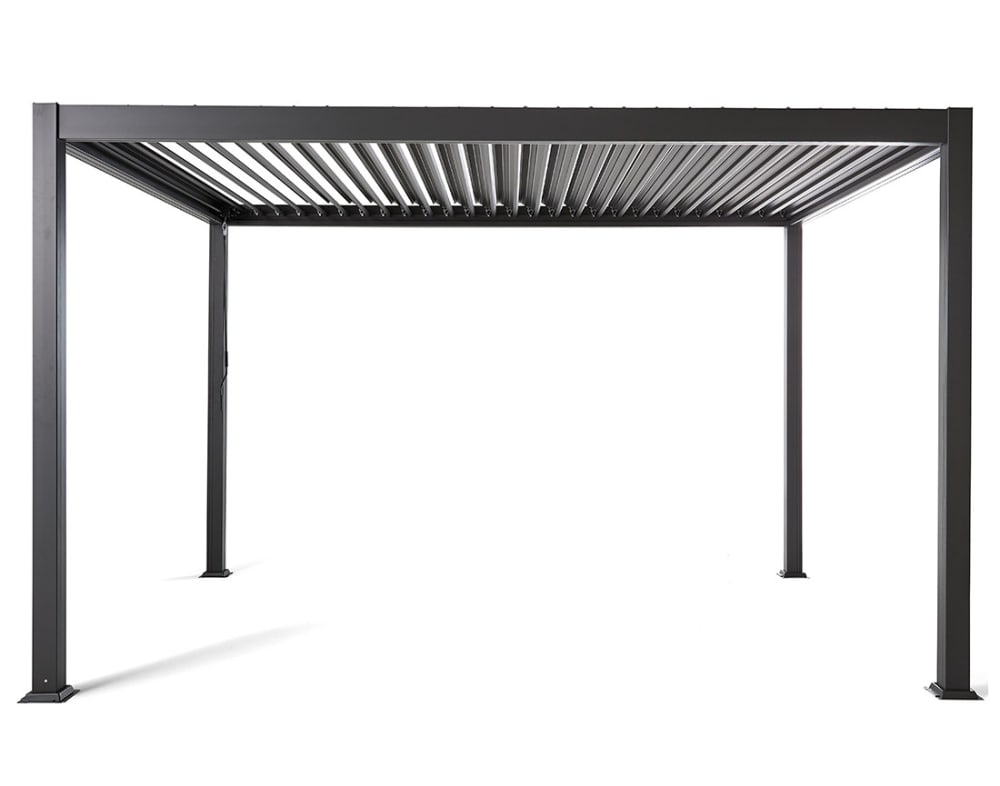 Pergola en aluminium - 400 x 300 cm -  gris anthracite