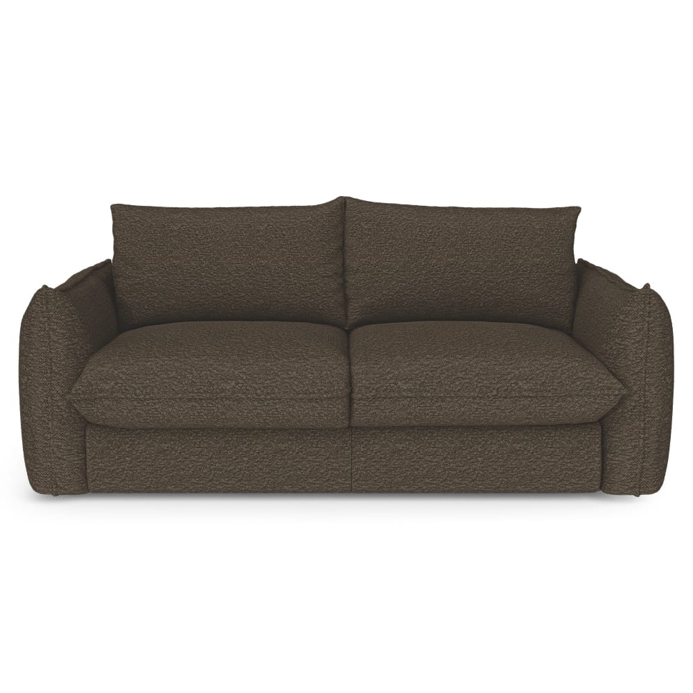 Canapé convertible express 3 places en bouclette brun expresso