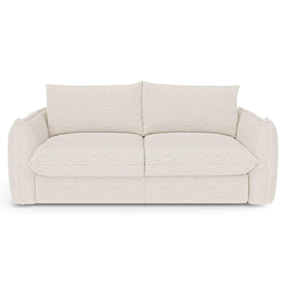 Canapé convertible express 4 places en bouclette crème