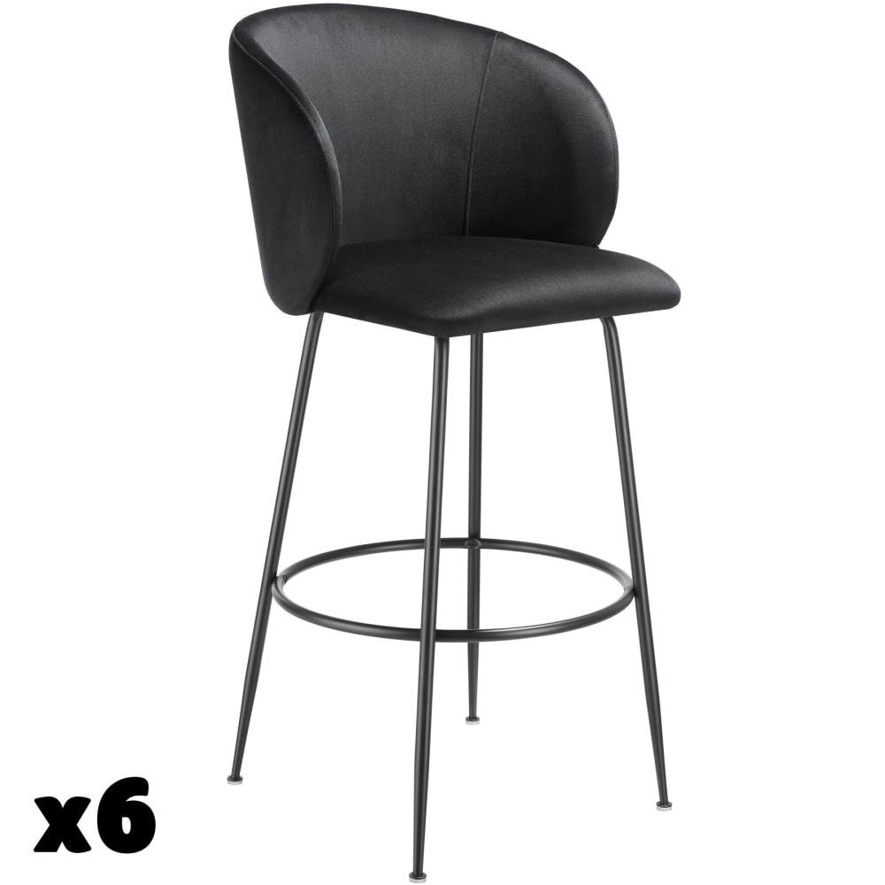 Lot 6 tabourets de bar - noir