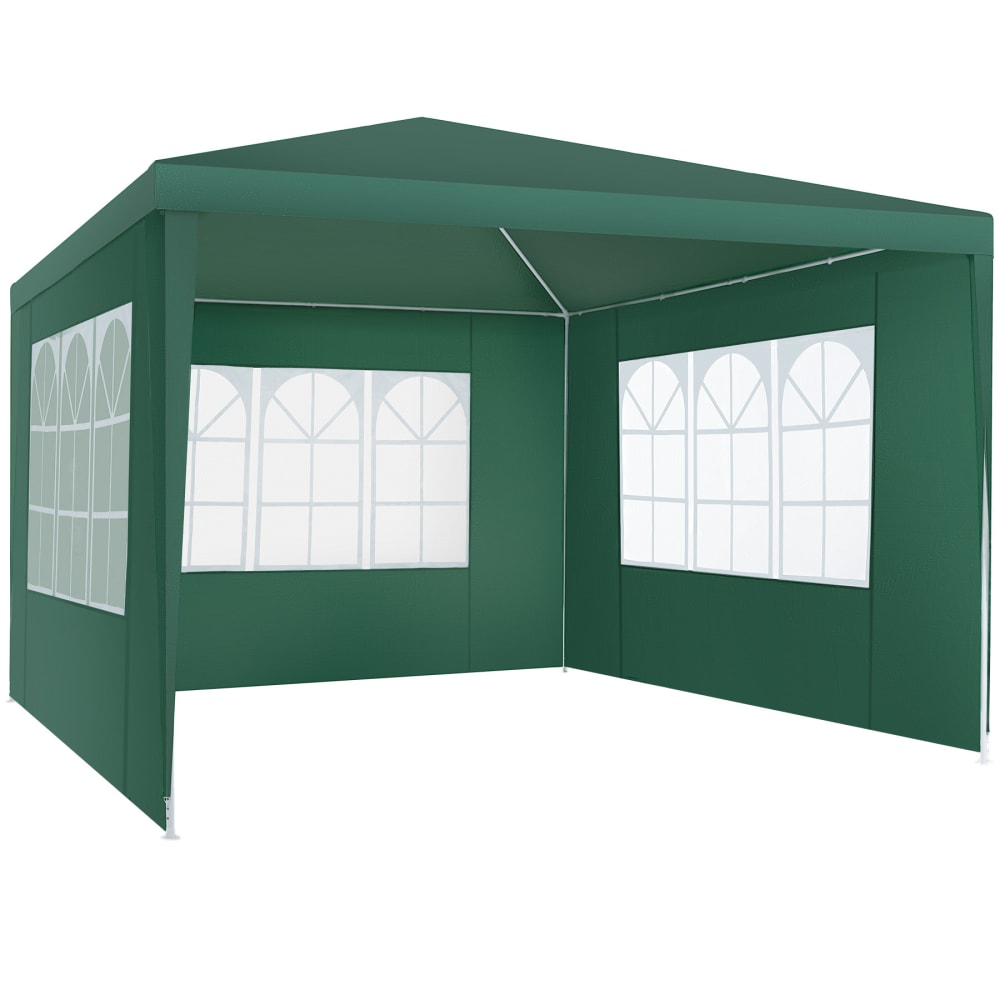 Pavillon imperméable 3x3m avec 3 parois latérales amovibles vert