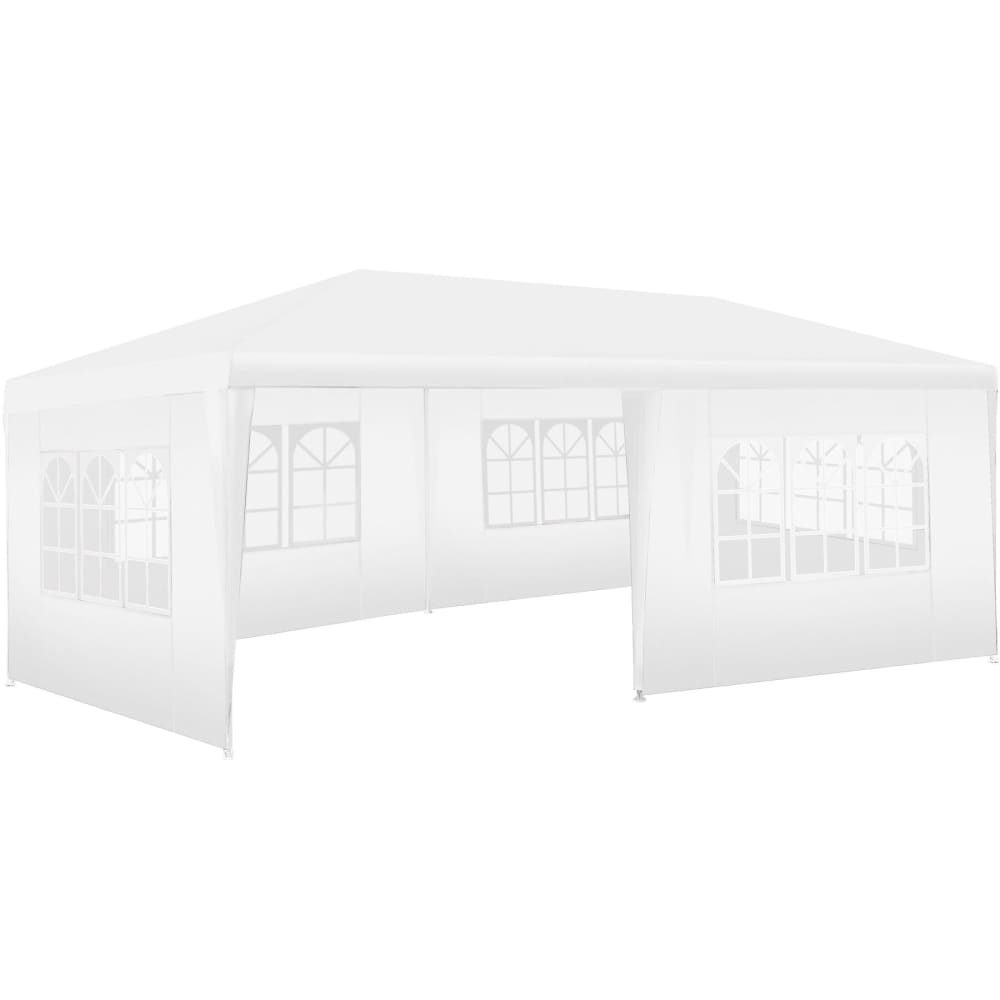 Pavillon imperméable 6x3 m avec 5 parties latérales amovibles blanc