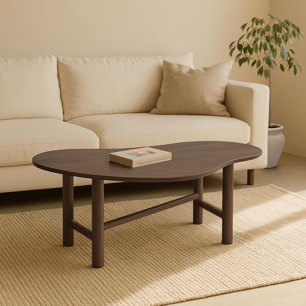 Table basse décor mélaminé marron