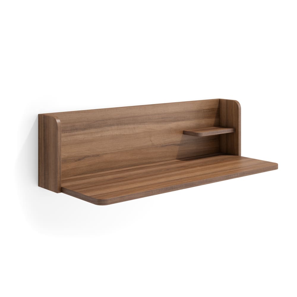 Herdasa Wand-Schreibtisch aus Melamin in Nussbaum 25x90x35 cm style modern Braun Spanplatte