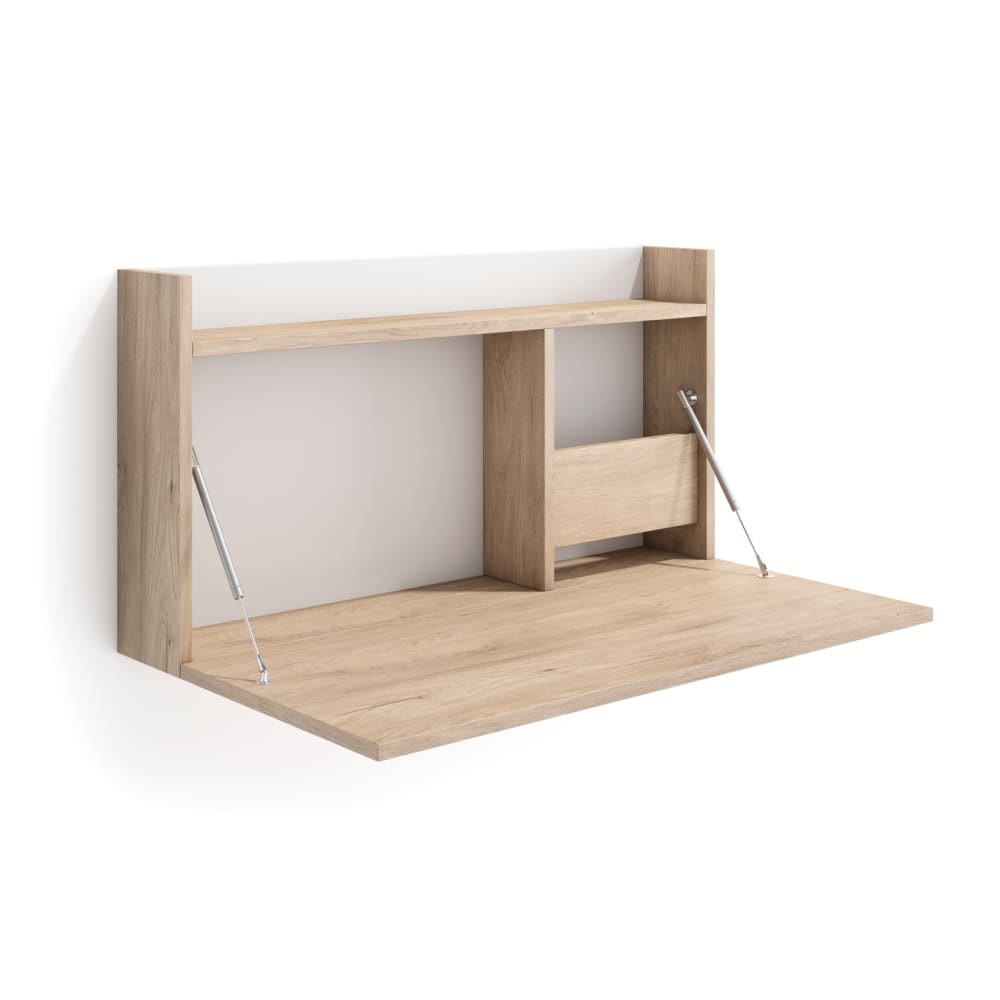 Herdasa Wand-Schreibtisch 1 Tür in melaminierter Eiche und Weiß 42x80x47 cm style modern Braun Spanplatte