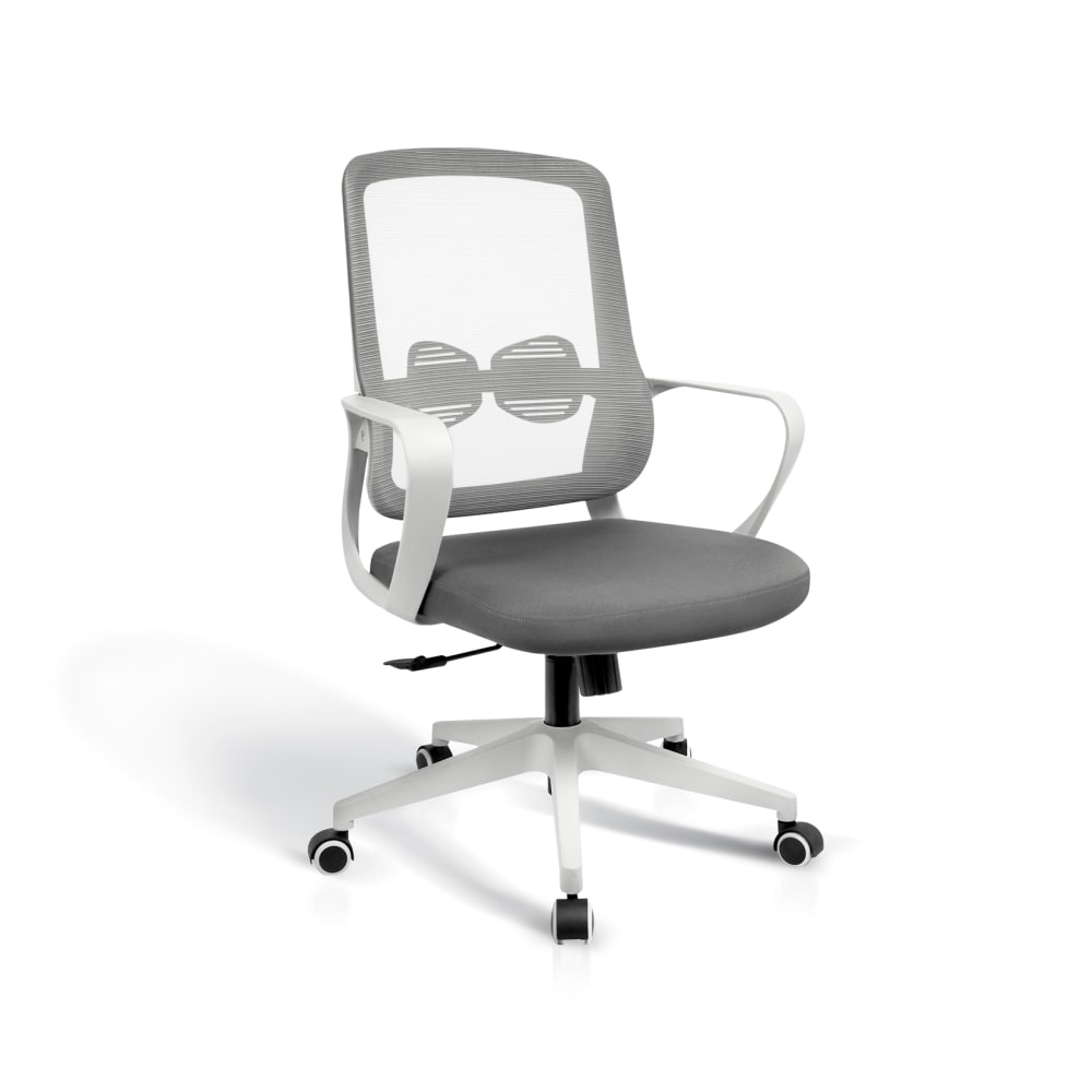 Chaise de bureau réglable en hauteur tissu gris 107x66x61 cm