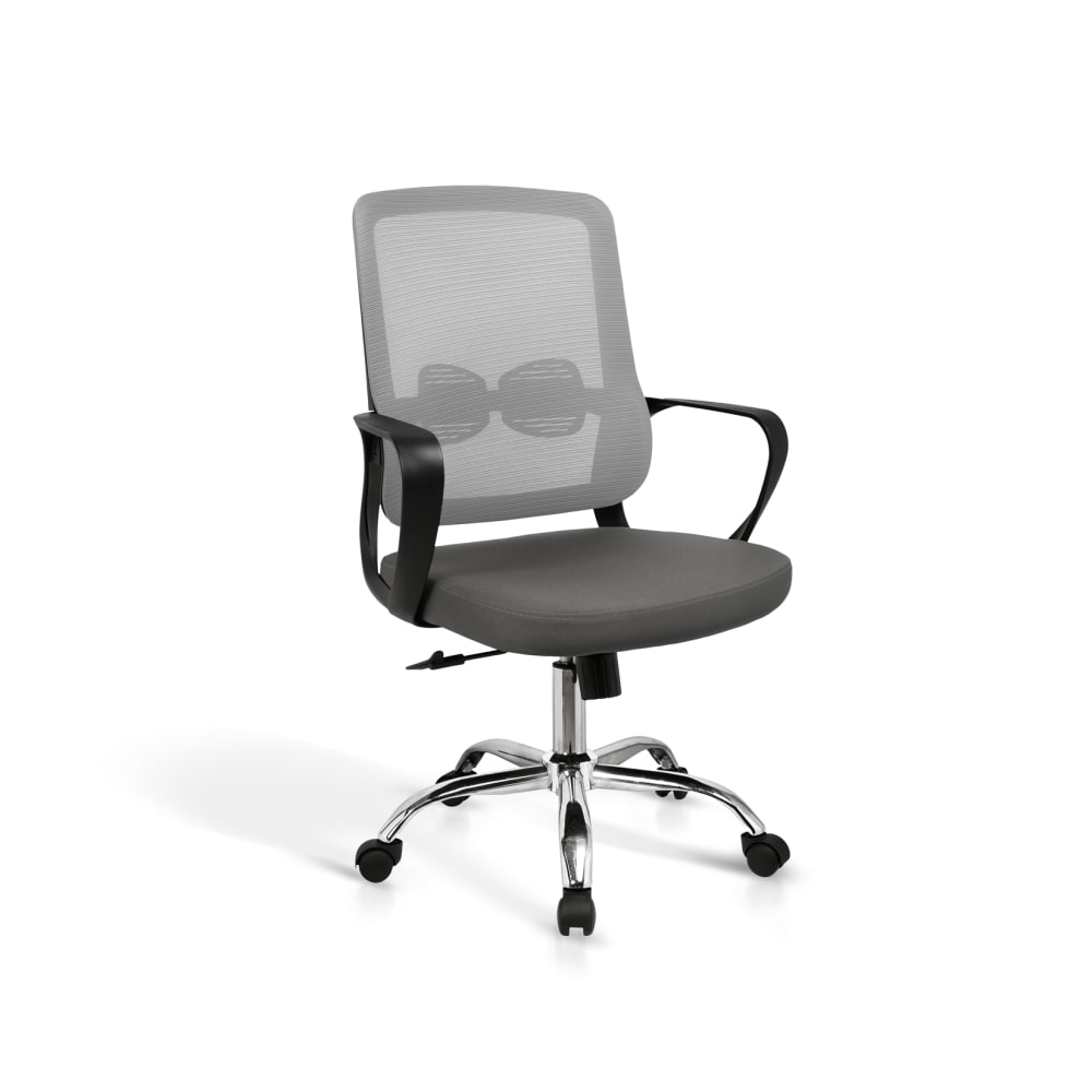 Chaise de bureau réglable en hauteur grise 110x60x61 cm