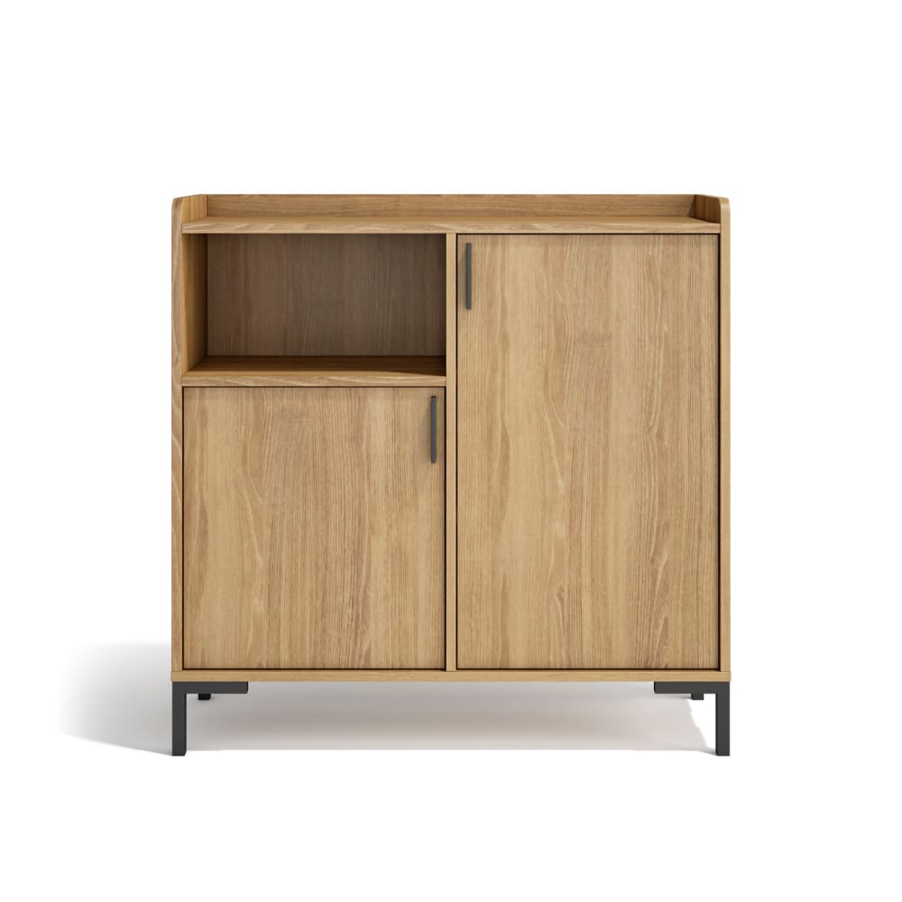 Buffet d’entrée en mélaminé chêne doré 88x90x33 cm