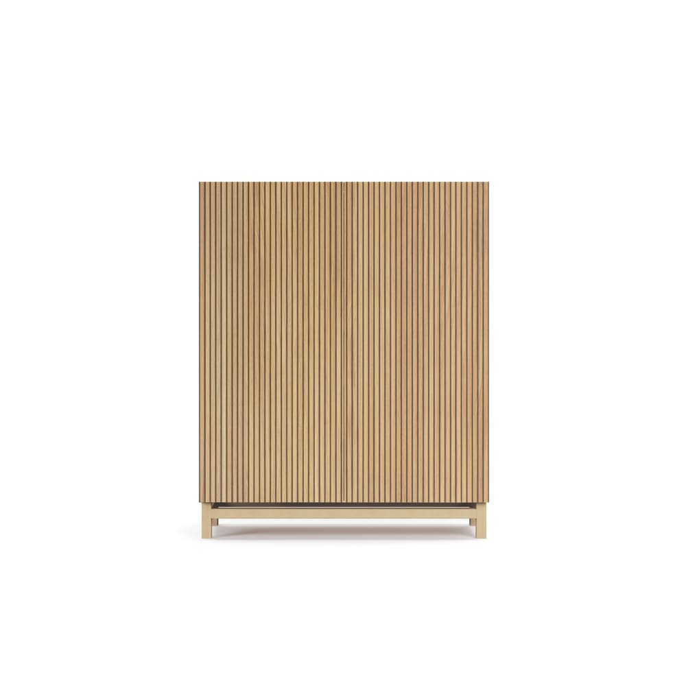 Herdasa Schuhschrank aus Melamin Gold-Eiche mit Türen in Lattenoptik 112x90x27 style modern Braun Spanplatte