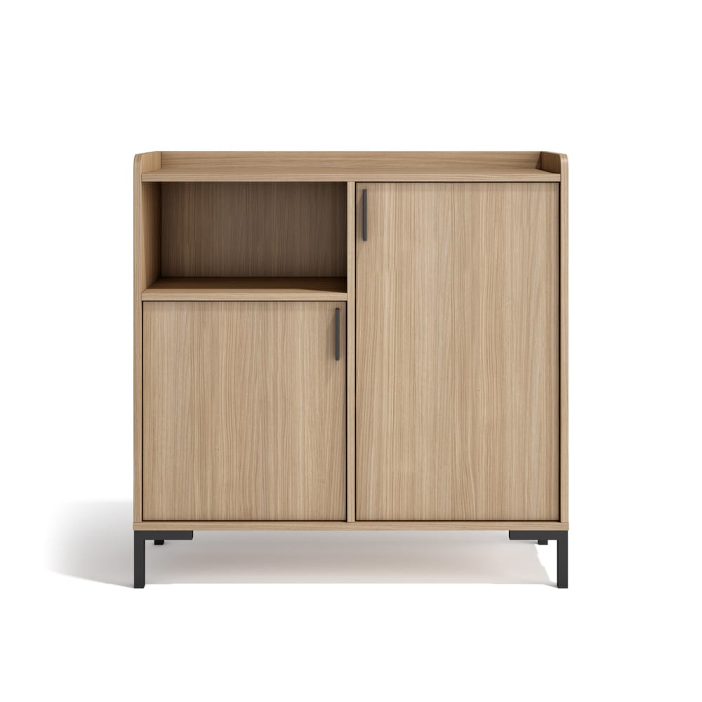 Buffet d’entrée en mélaminé noyer clair 88x90x33 cm