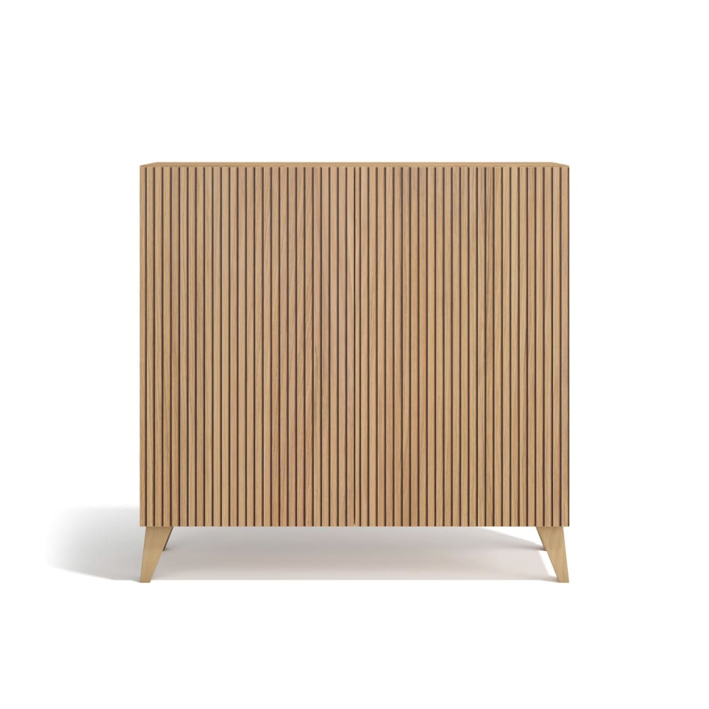 Meuble à chaussures en mélamine chêne doré portes imprimées 90x90x27