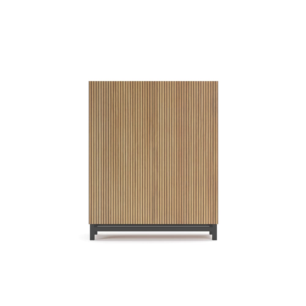 Herdasa Schuhschrank Melamin Gold-Eiche - Lattenoptik, Füße Graphit 112x90x27 style modern Braun Spanplatte