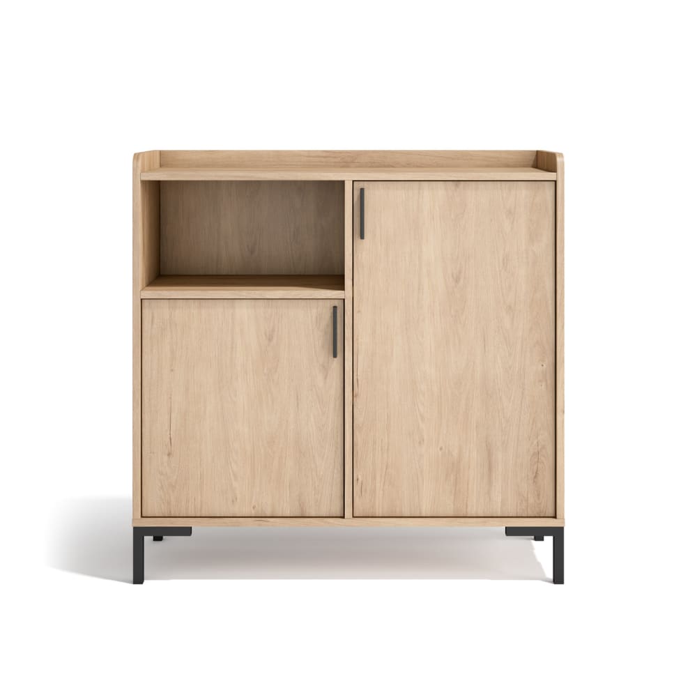 Buffet d’entrée en mélaminé chêne clair 88x90x33 cm