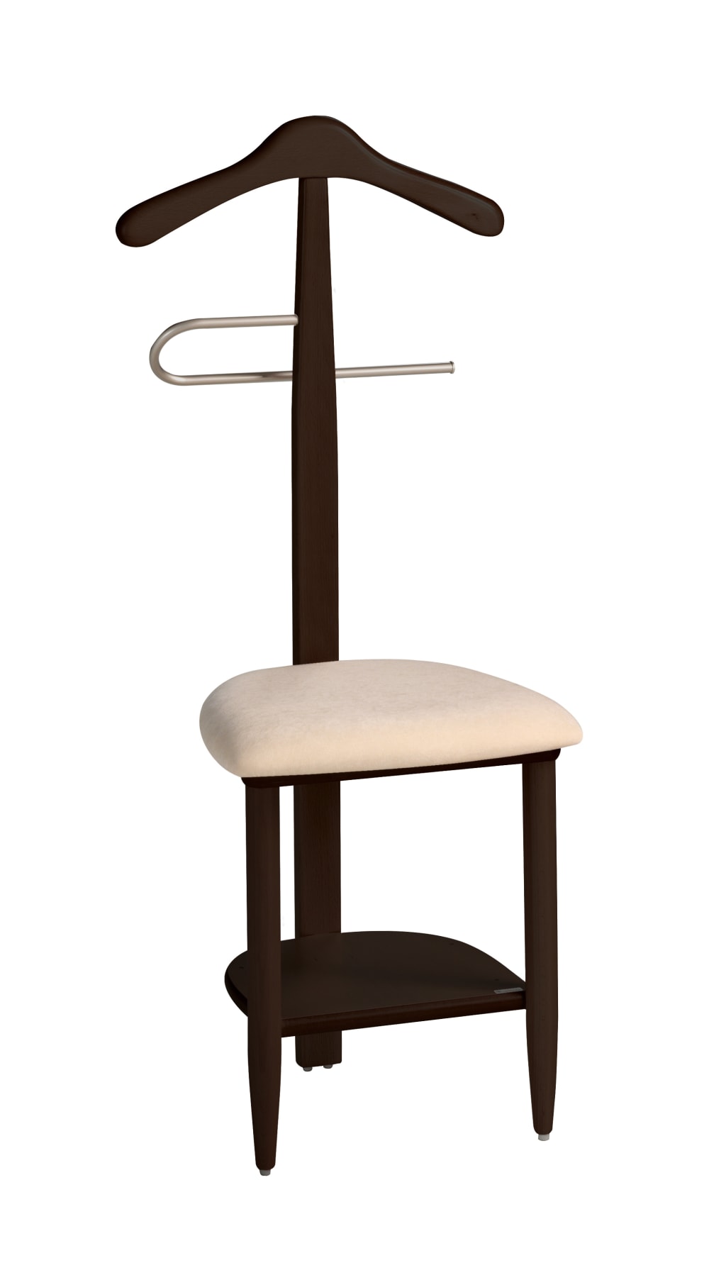 Herdasa Stuhl-Herrendiener aus lackiertem Buchenholz in Wenge 105x45x41 cm style modern Braun