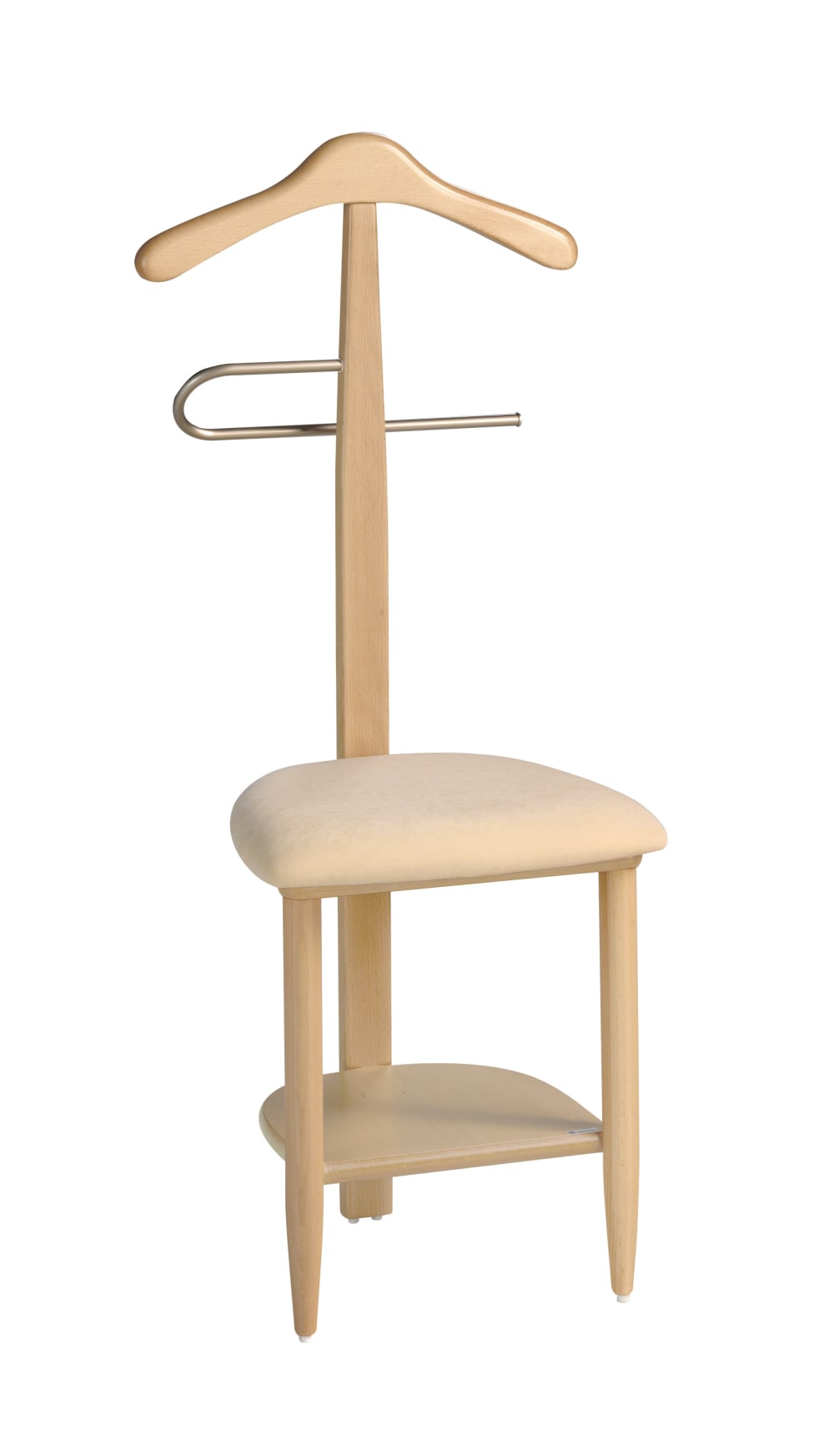 Herdasa Stuhl-Herrendiener aus lackiertem Buchenholz in Natur 105x45x41 cm style modern Braun