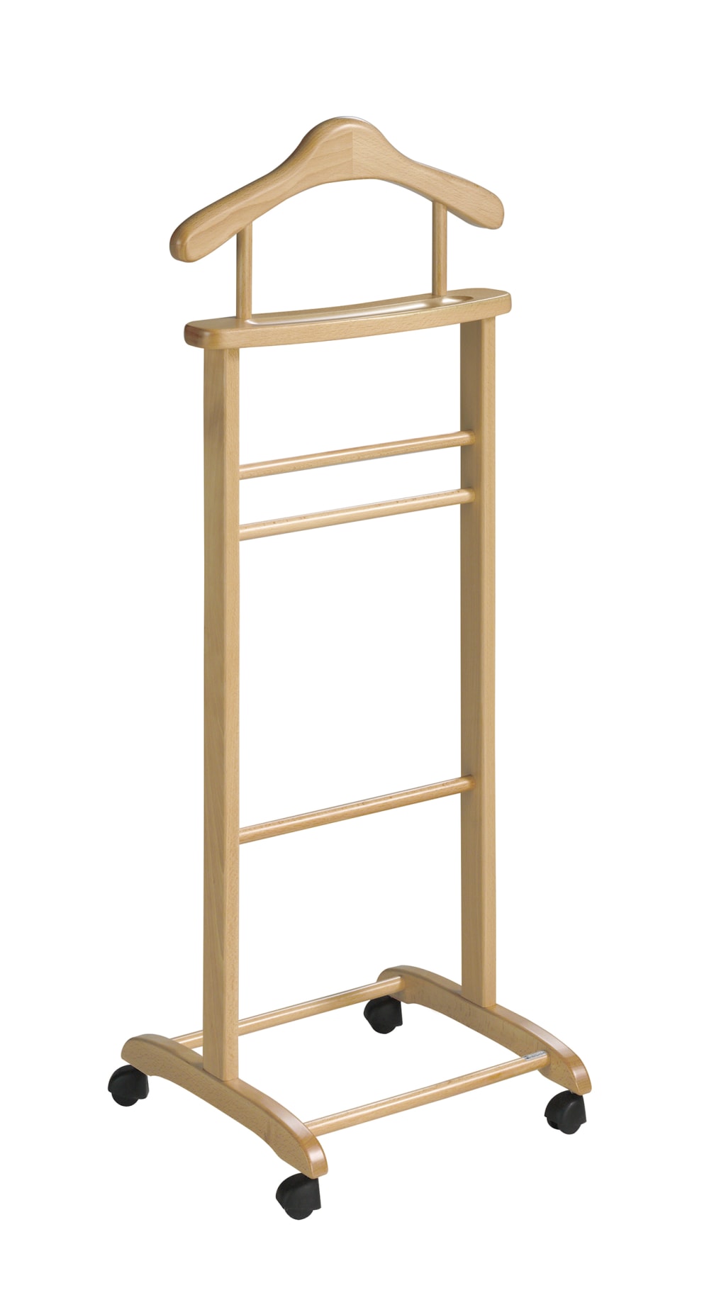 Herdasa Herrendiener aus lackiertem Buchenholz in Natur 110x45x34 cm style classic chic Braun