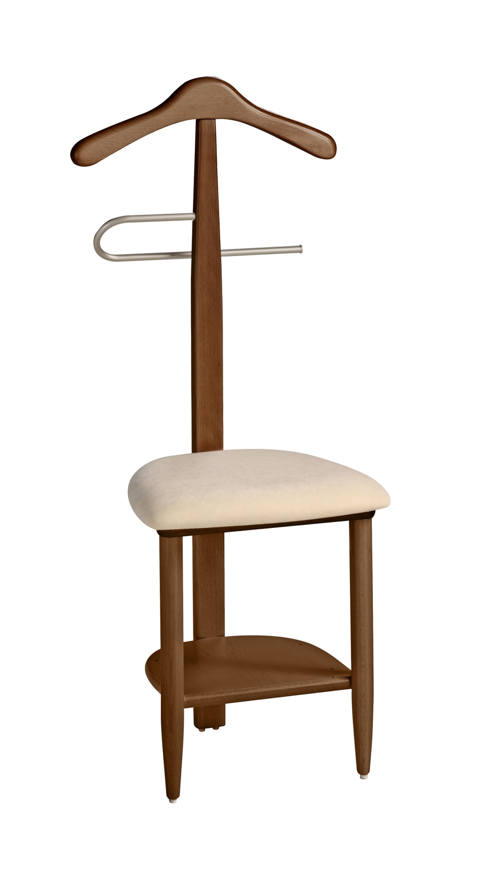 Herdasa Stuhl-Herrendiener aus lackiertem Buchenholz in Nussbaum 105x45x41 cm style modern Braun