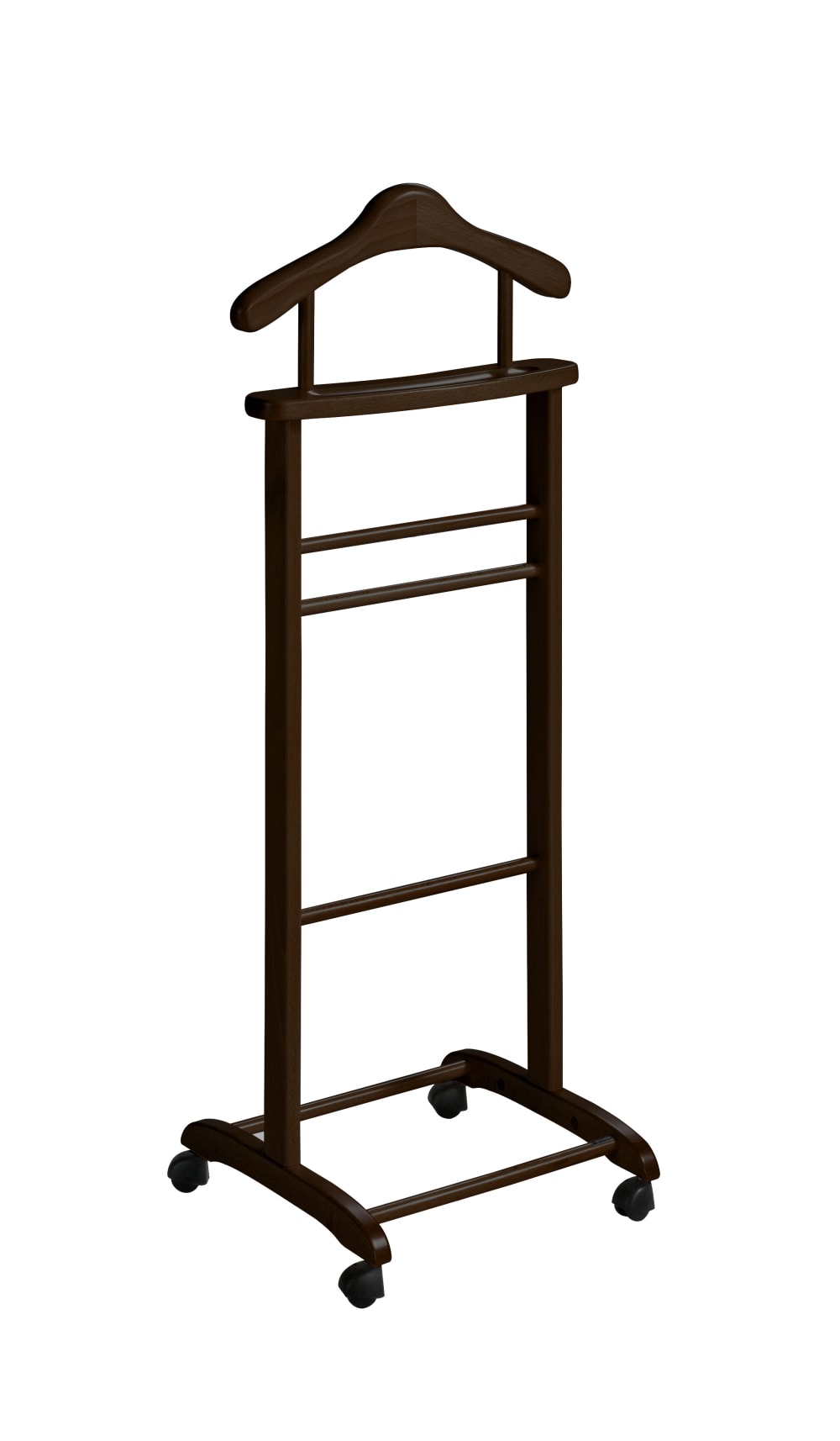 Herdasa Herrendiener aus lackiertem Buchenholz in Wenge 110x45x34 cm style classic chic Braun