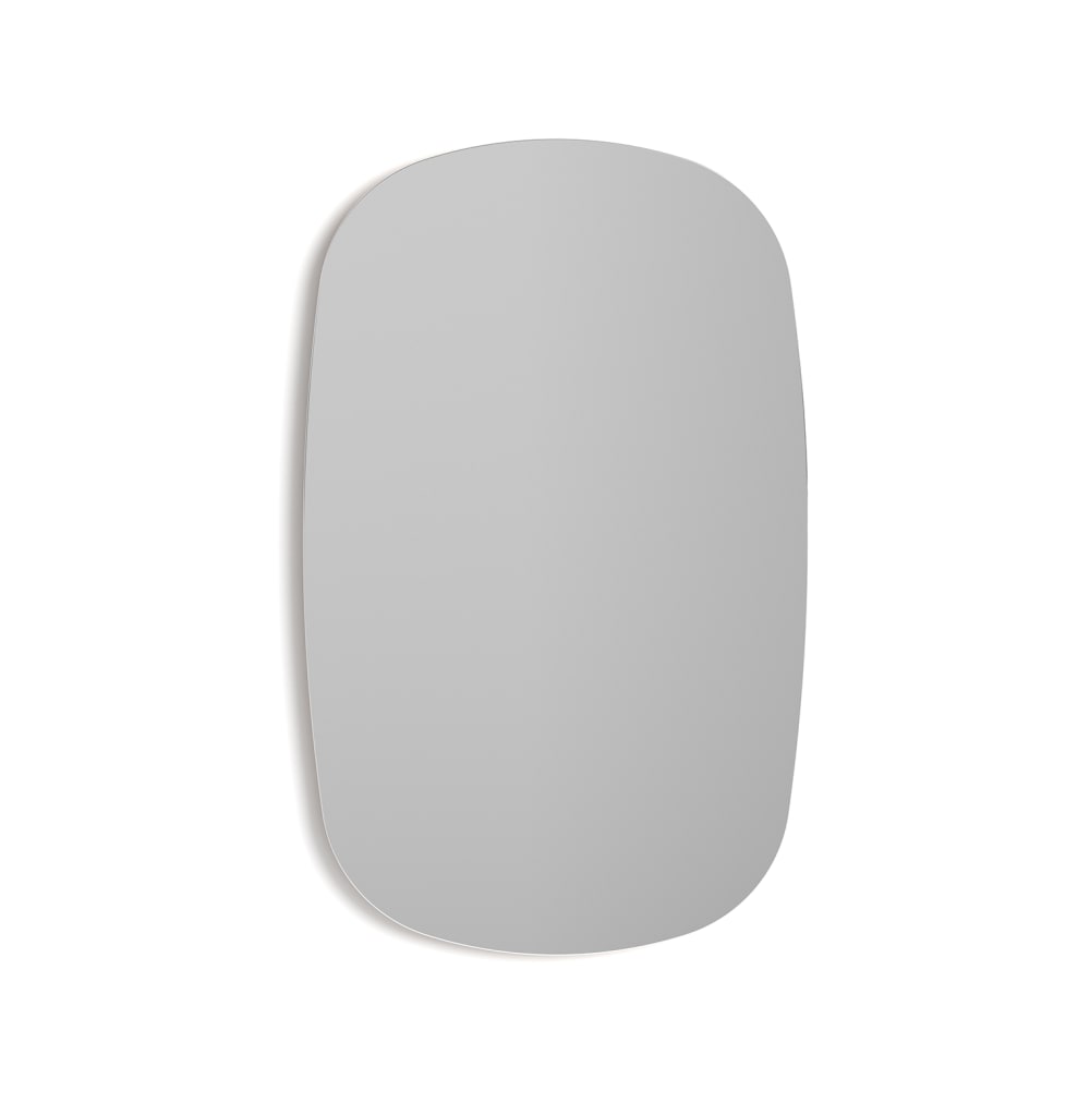 Herdasa Ovaler Spiegel aus Spanplatte Sandfarbe 65x40x2 cm style modern Beige Spanplatte