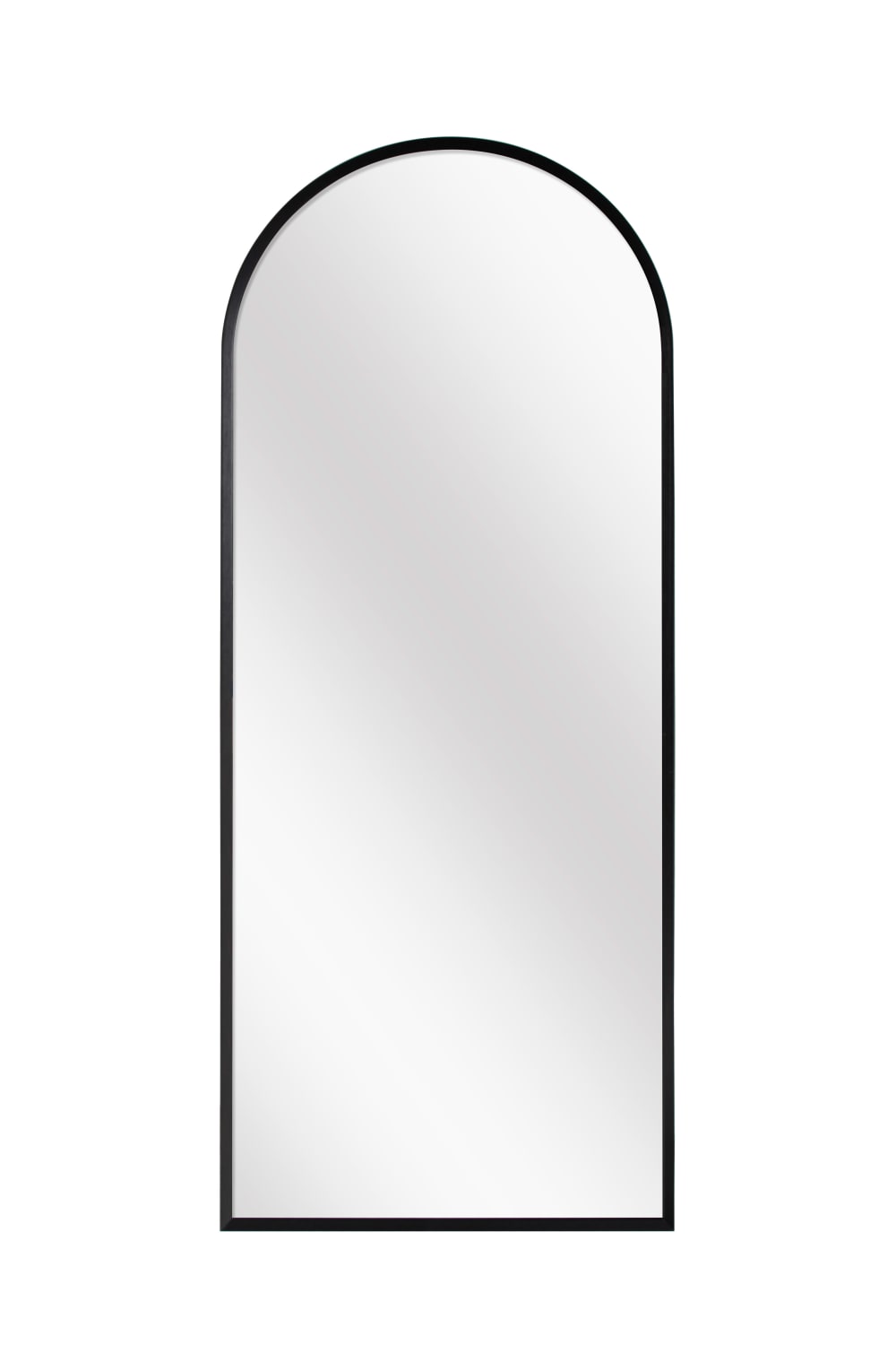 Hispanohogar Bogenförmiger Spiegel aus schwarzem Aluminium 100x40x5 cm style industrial - Kristall