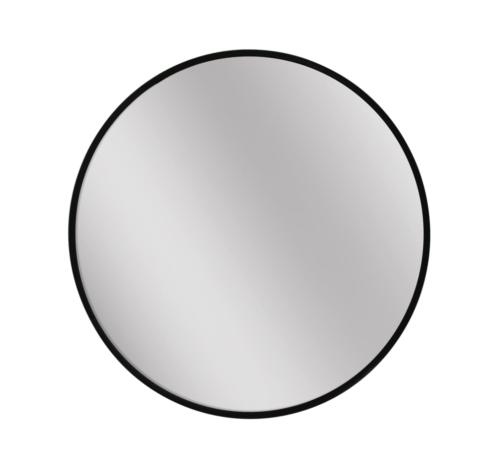 Miroir rond en aluminium noir 60x60x5 cm