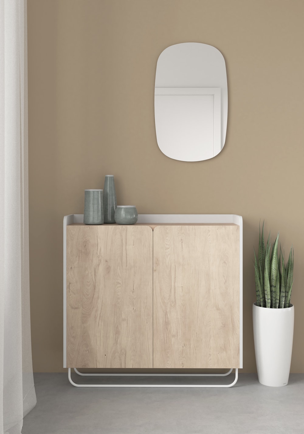 Ovaler Spiegel aus Spanplatte Schwarz 65x40x2 cm - Maisons Du
