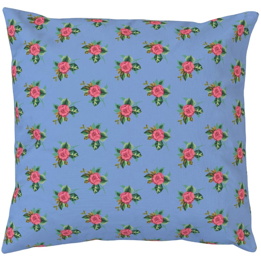 Housse de coussin extérieur 60x60 cm motif fleuri bleu