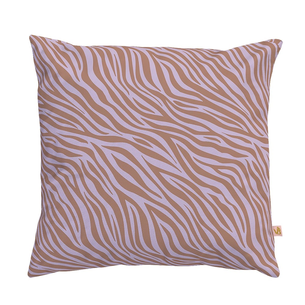Housse de coussin extérieur 45x45 cm motif zèbre lila
