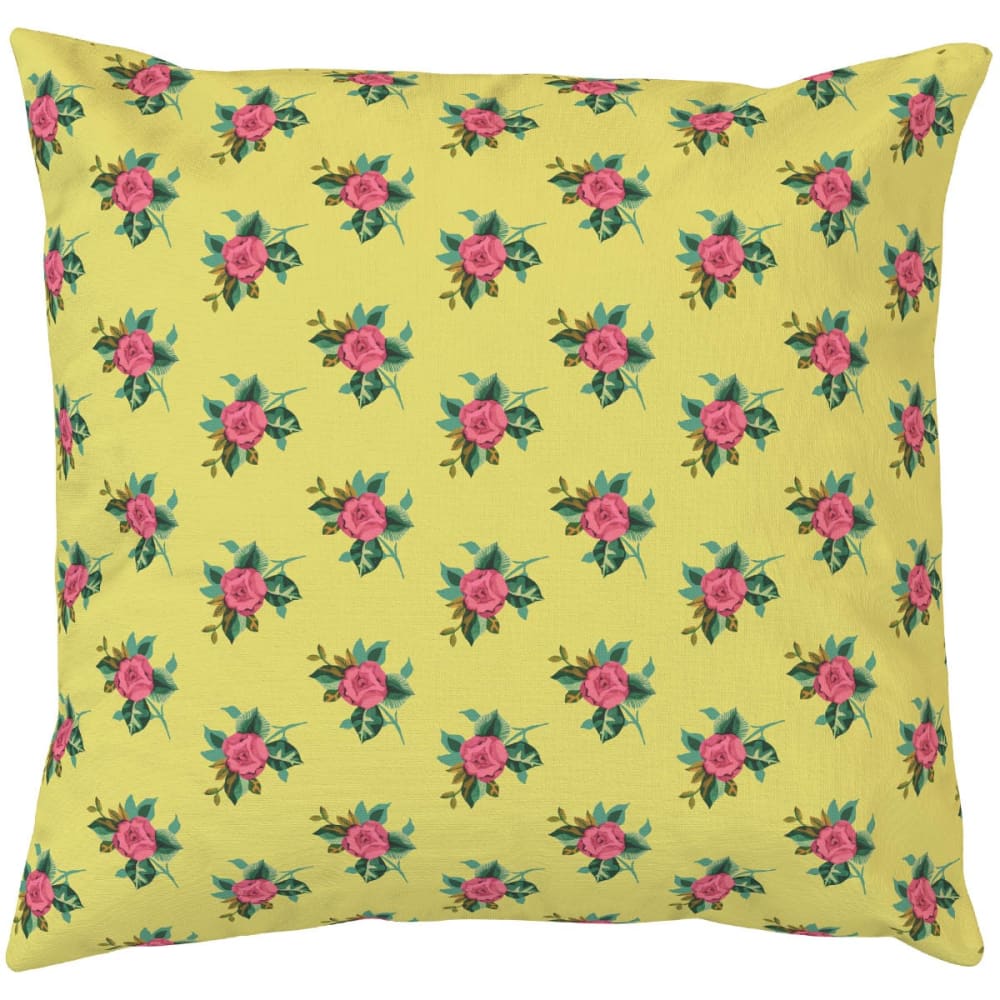 Housse de coussin extérieur 60x60 cm motif fleuri jaune
