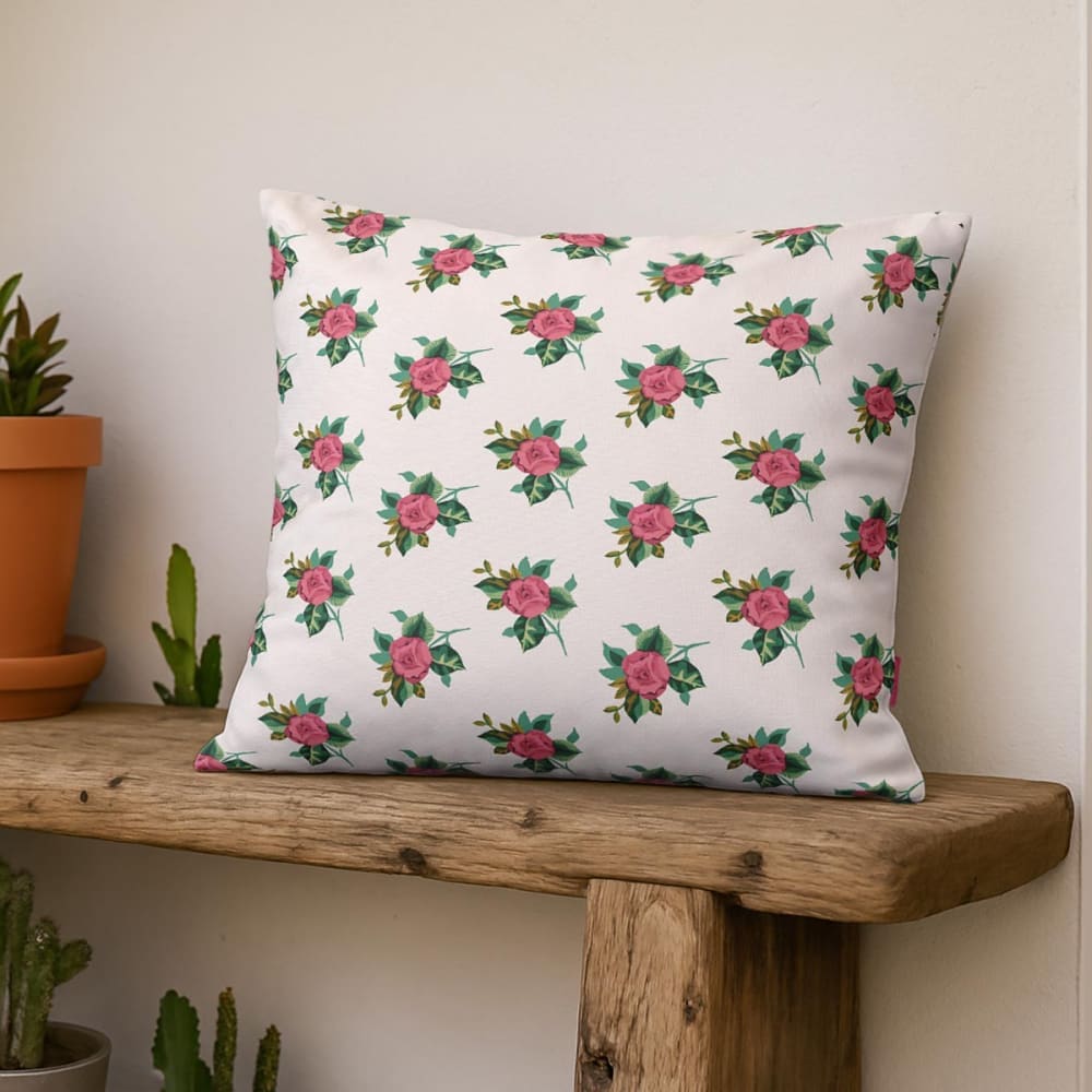 Bezug für Outdoor-Kissen Floraler Druck Weiß 45x45 - Maisons Du