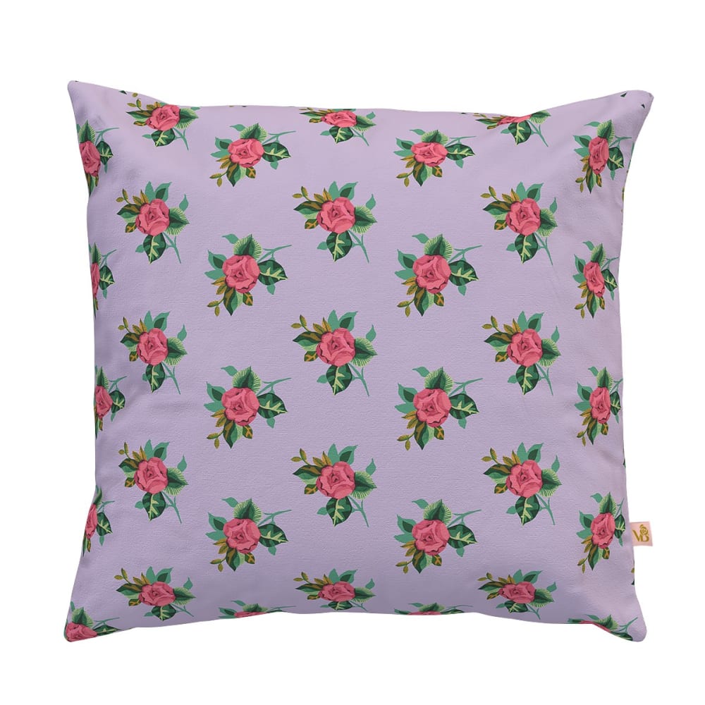Housse de coussin extérieur 45x45 cm motif fleuri lila