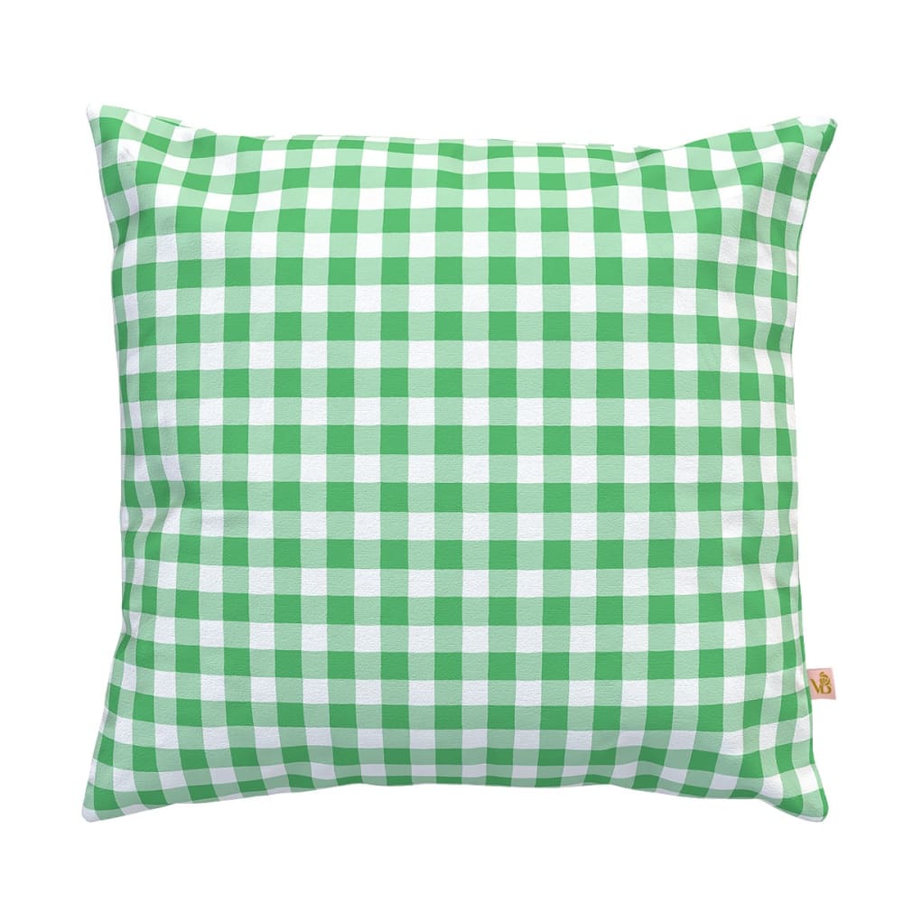 Housse de coussin extérieur 45x45 cm motif vichy vert