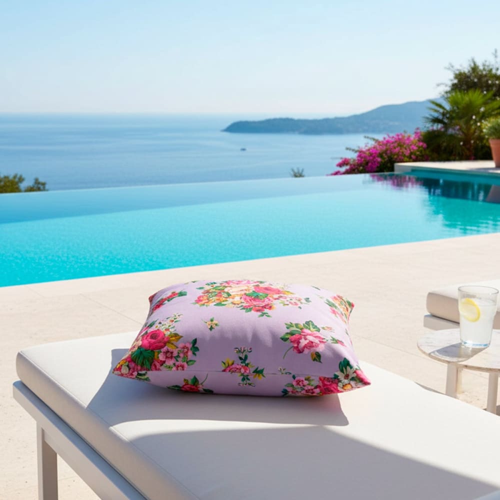 Bezug für Outdoor-Kissen Floraler Druck Lila 60x60 - Maisons Du