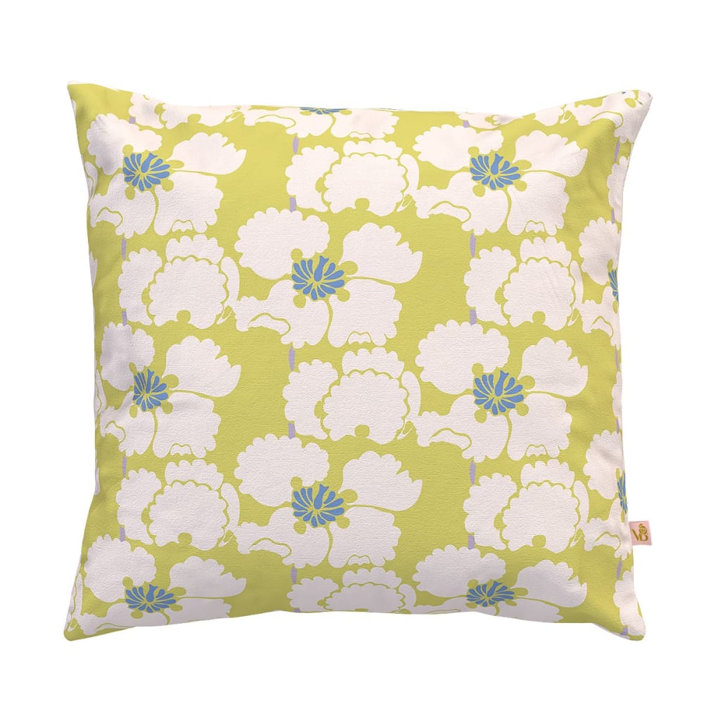Vent de Bohème Bezug für Outdoor-Kissen Blumenmuster Gelb 45x45 style modern Gelb Pes - Polyester
