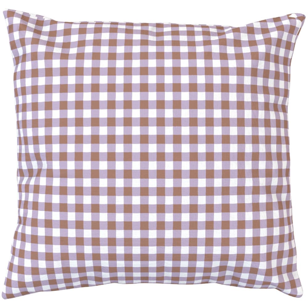 Housse de coussin extérieur 60x60 cm motif vichy lila