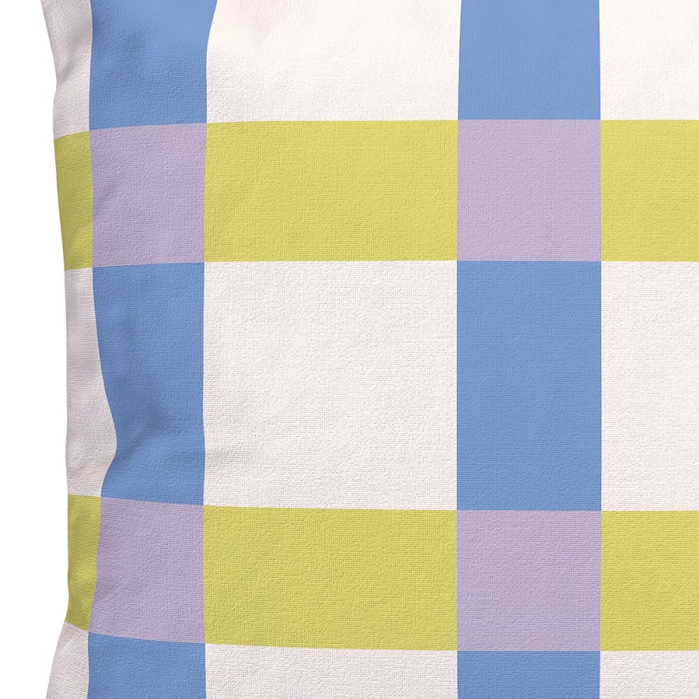 Housse de coussin extérieur 45x45 cm motif carreaux jaune - Maisons du Monde