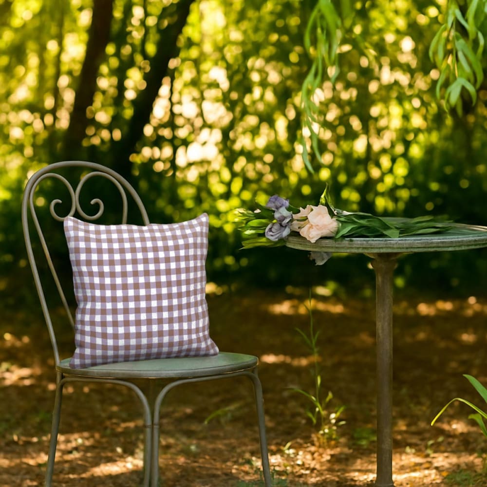 Bezug für Outdoor-Kissen Vichy Lila 45x45 - Maisons Du Monde