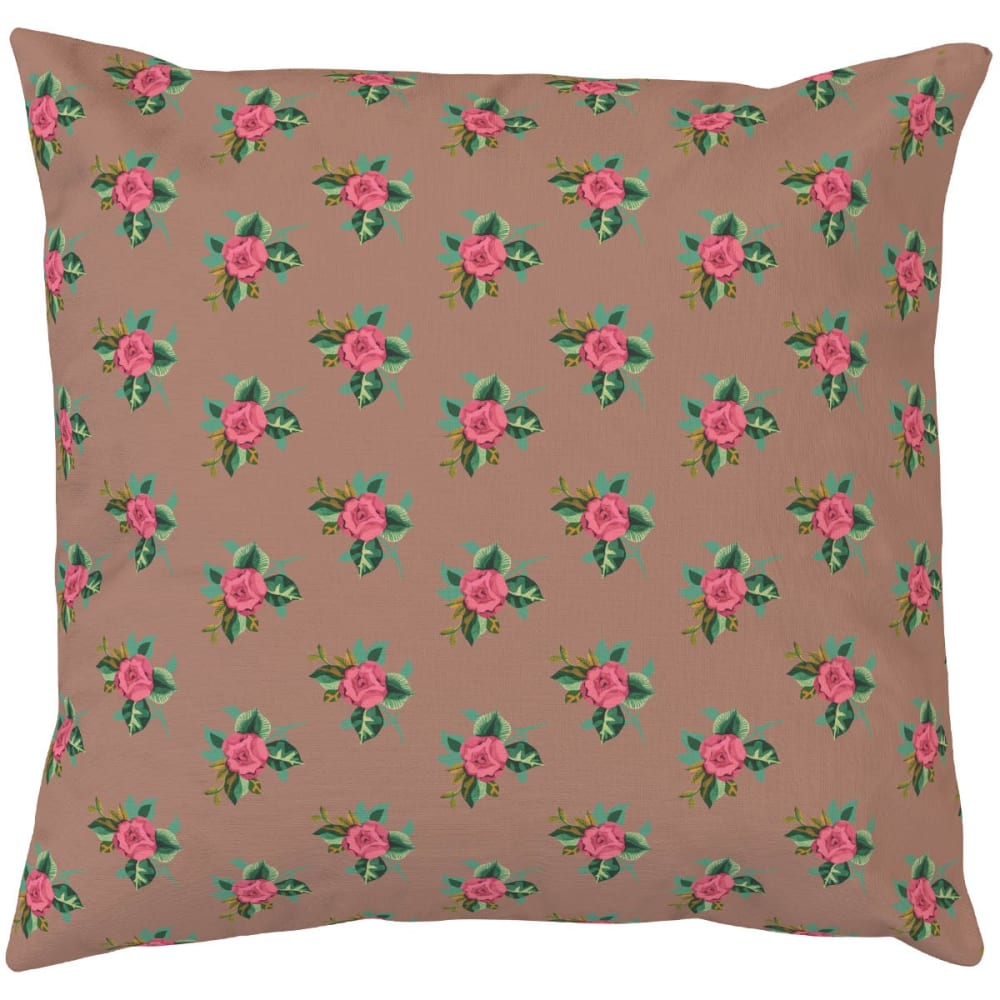 Housse de coussin extérieur 60x60 cm motif fleuri moka