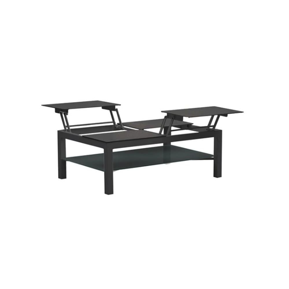 Table basse relevable noire en aluminium L113 x P73 x H39 cm
