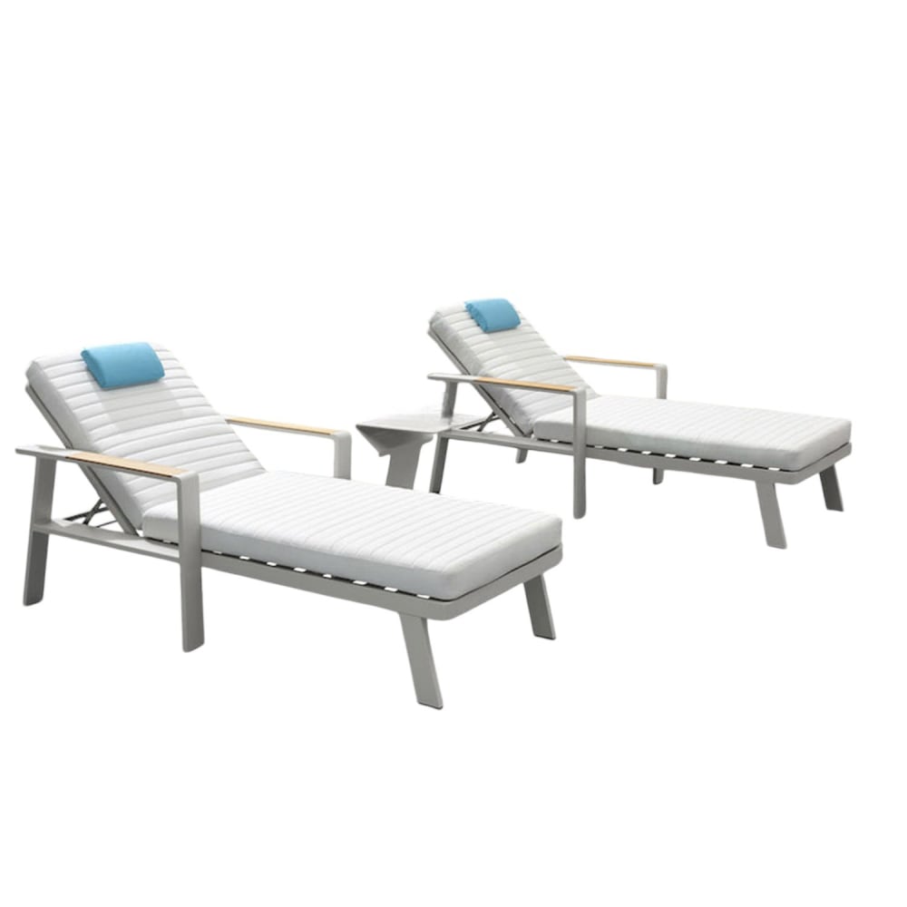 Duo bain de soleil beige L200 x P80.5 x H88 cm