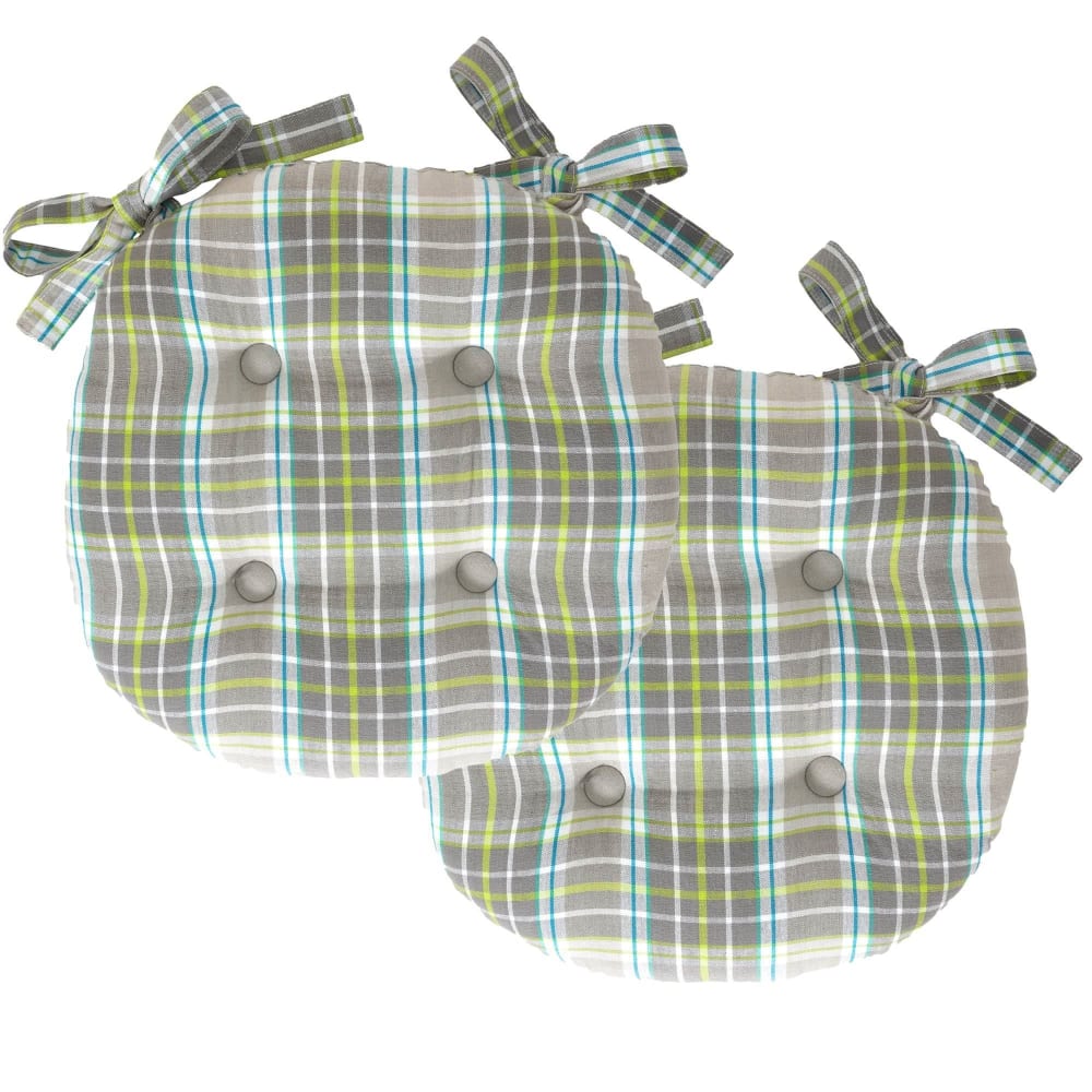 Lot de 2 galettes rond gris perle en coton