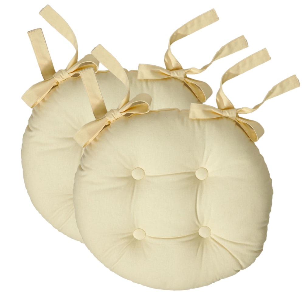 Lot de 2 galettes rond naturel en coton