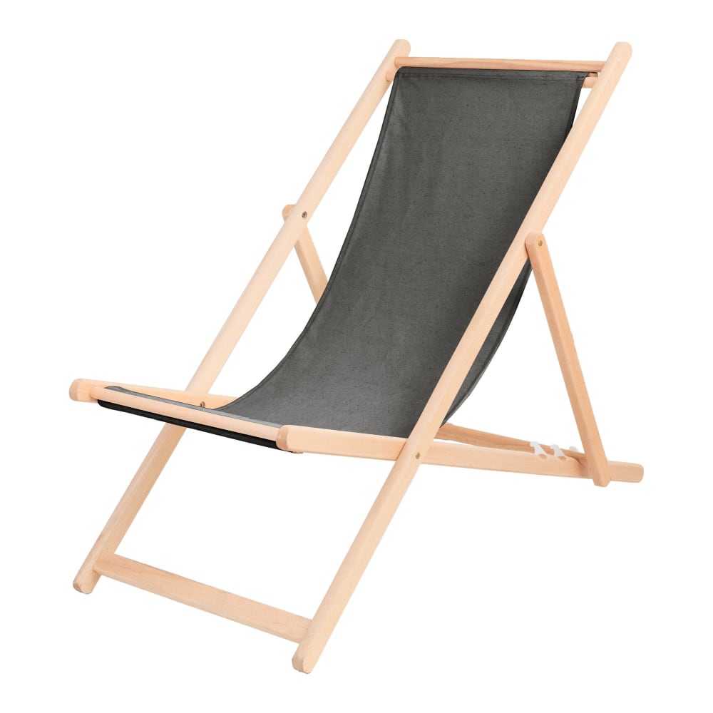 Chilienne en tissu recyclé et en bois brut anthracite