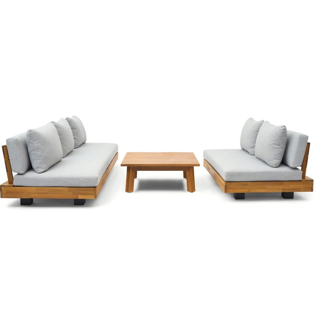 Salon de jardin 5 places en bois FSC - gris