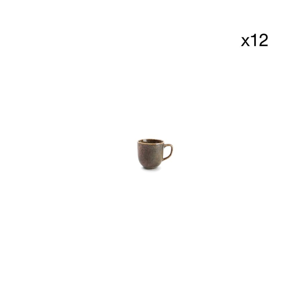 Lot de 12 tasses moka vert en porcelaine 9cl