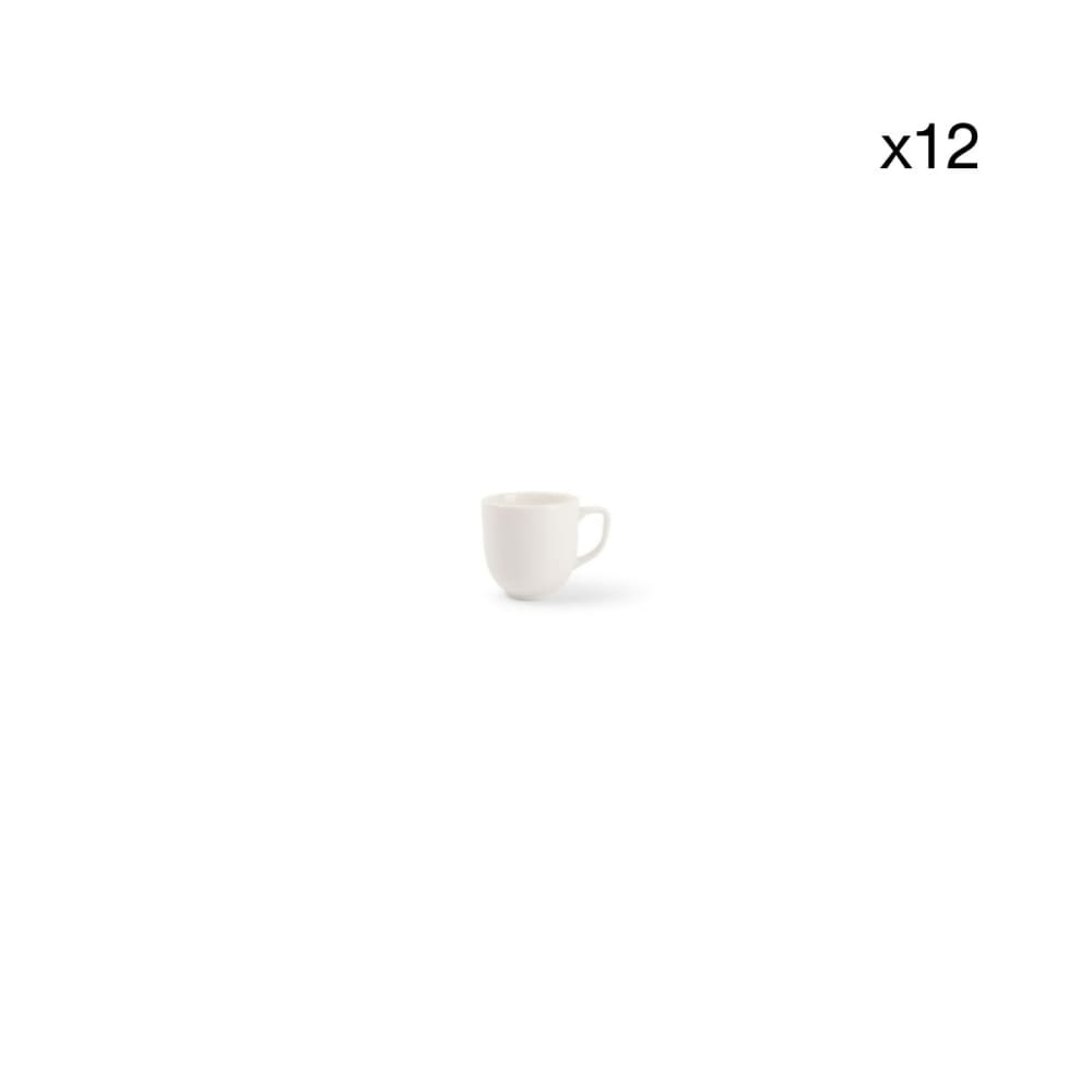 Lot de 12 tasses moka blanc en porcelaine 9cl