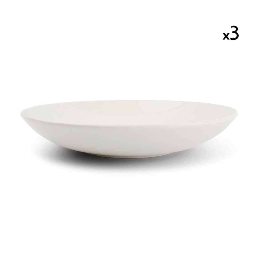 Lot de 3 assiettes creuse blanc en porcelaine 26xh4,5cm
